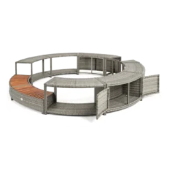 ENTOURAGE ROTIN GRIS SPA GONFLABLE Diam. 180cm -Bestway Soldes 2024 entourage rotin gris spa gonflable diam 180cm 2