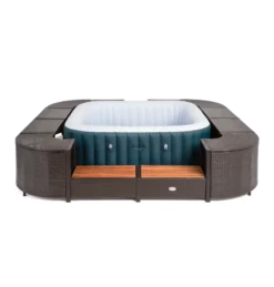 ENTOURAGE ROTIN MARRON SPA GONFLABLE 188x188cm -Bestway Soldes 2024 entourage rotin marron spa gonflable 188x188cm 3