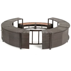 ENTOURAGE ROTIN MARRON SPA GONFLABLE Diam. 180cm -Bestway Soldes 2024 entourage rotin marron spa gonflable diam 180cm 2