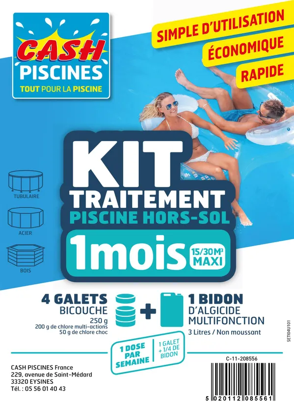 KIT TRAITEMENT PISCINE HORS-SOL 1 MOIS 15-30M3 1 KIT TRAITEMENT PISCINE HORS-SOL 1 MOIS 15-30M3