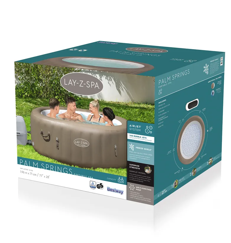 SPA GONFLABLE BESTWAY LAY-Z-SPA PALM SPRINGS AIRJET 4-6 Pers 3 SPA GONFLABLE BESTWAY LAY-Z-SPA PALM SPRINGS AIRJET 4-6 Pers – Image 3
